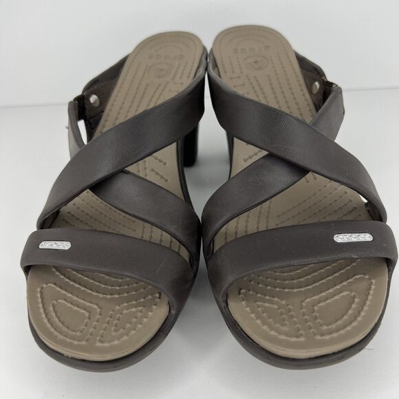 Crocs Cyprus IV Slip-On Sandal Heels Womens Size 9 Strappy Open-Toe Shoes - Picture 3 of 9